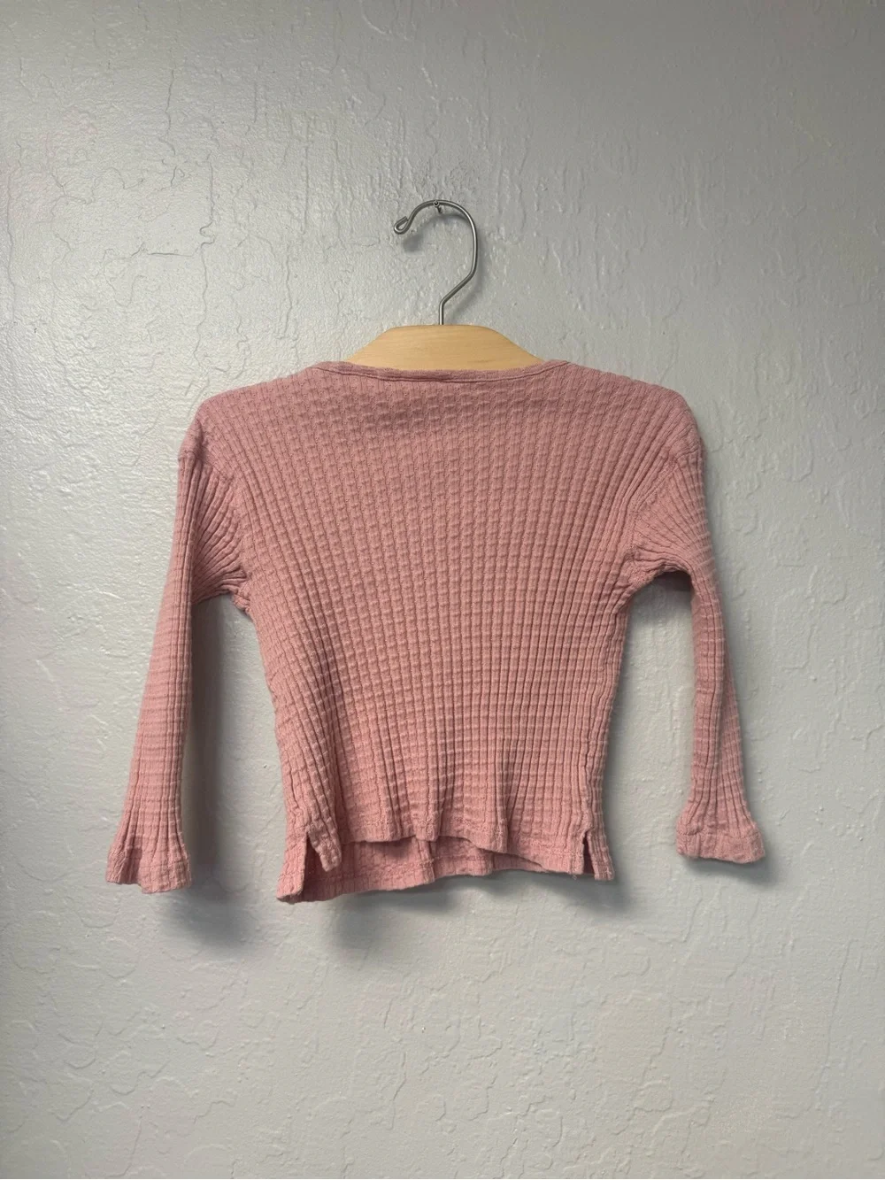 $15 ADD ON zara pink ribbed henley top long sleeve 18-24M mini boden rylee + cru